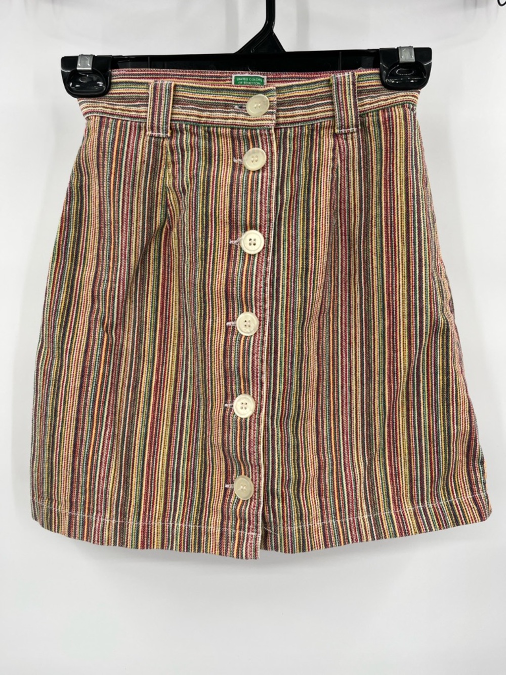 United Colors Of Benetton Multistripe Button-Front Mini Skirt